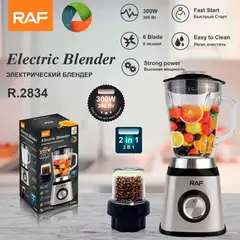 RAFF - Licuadora 1.5L Vidrio 2v Pulso 6 Aspas y Molinillo