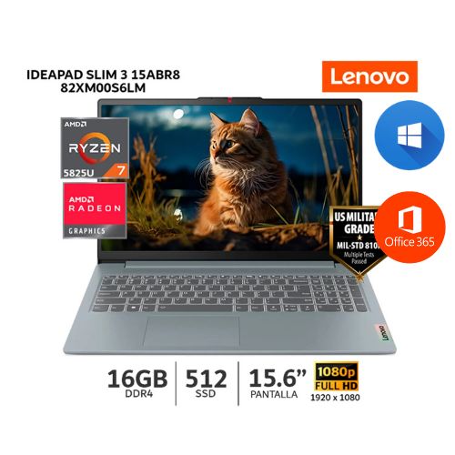 Notebook IdeaPad Slim 3 Ryzen 7 5825U 16GB RAM 512GB SSD 15.6" FHD