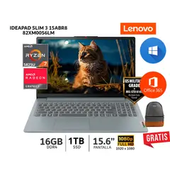 LENOVO - Notebook IdeaPad Slim 3 Ryzen 7 5825U 16GB RAM 1TB SSD 15.6" FHD