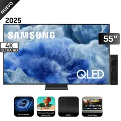 SAMSUNG - Televisor 55" QLED 4K UHD Vision AI QN55Q8FAAGXPE 2025