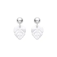 SANTORAL - Aretes Hoja Colgante - Plata