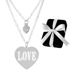 GENERICO - Collar Mujer Corazón Love Plata 925 Regalo Mamá Novia