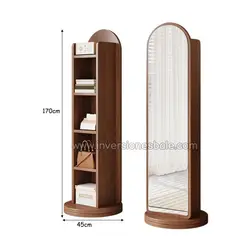 DIBA MUEBLES - Espejo de Cuerpo Entero Giratorio con Estante Rubly