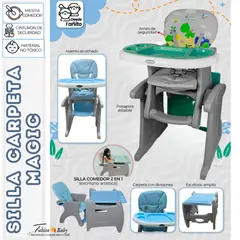 BABY KITS - Silla de comer Carpeta Magic Gris