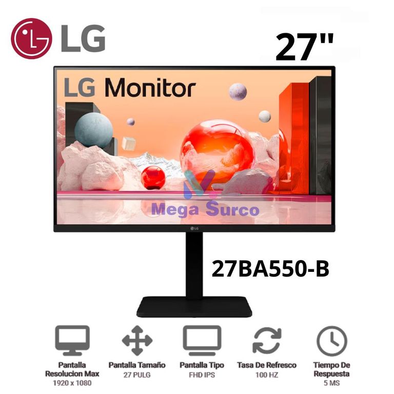 MONITOR LED 27 IPS 27BA550-B 100HZ FHD 1HDMI 1DP 1VGA 4USB