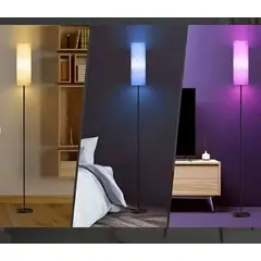 OEM - LAMPARA DE PIE LED RGB INTELIGENTE CONTROLADA POR APP CONTROL REMOTO E INTERRUPTOR DE PIE