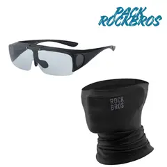 ROCKBROS - PACK LENTES DE SOL POLARIZADOS PARA CICLISMO + BANDANA NEGRA