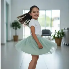 GENERICO - Falda Tul Verde Menta Niña Algodón Angela Kids