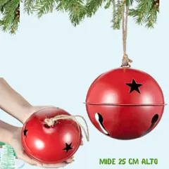 GENERICO - Cascabeles Navidad Rojo Arbol Adornos - Miden 25 cms