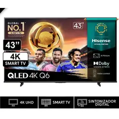 HISENSE - Televisor Smart TV 43 QLED 4K UHD 43Q6QV