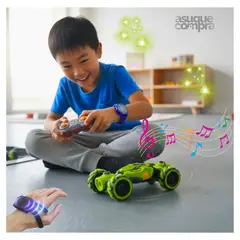 GENERICO - CARRO ACROBATICO LOCO CON DOBLE CONTROL BOTA HUMO Y LUCES JS