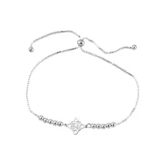CLEO JOYAS & ACCESORIOS - Pulsera Regulable Nudo de Bruja Plata