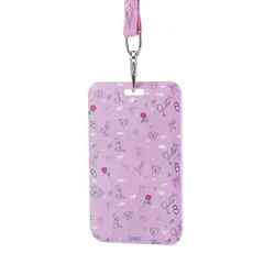 GENERICO - Porta Fotocheck de PVC y Lanyard KAMED Diseño Médico Rosado