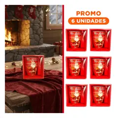 GENERICO - Pack6 Vaso Navideño con Cucharita y Papa Noel con Obsequio Rojo