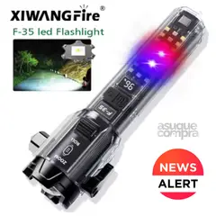 GENERICO - LINTERNA MULTIFUNCIÓN 10 EN 1 CARGA DE CELULAR Y MARTILLO DE SEGURIDAD JS