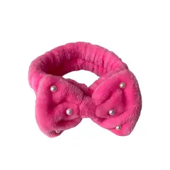 GENERICO - Vincha skincare limpieza facial - Moño fucsia