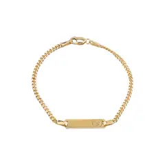 CLEO JOYAS & ACCESORIOS - Pulsera para niña Osita Cara Plata Bañada en Oro