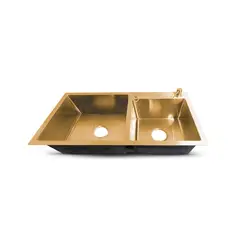 FRATELLI - PRM-7843G LAVADERO PRIME DE ACERO INOX GOLD DOBLE POZA CACCES 78X43X23CM -
