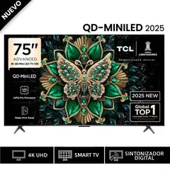 TCL - Televisor 75 Qd Miniled 4K 75C6K Google TV
