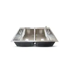 FRATELLI - PRM-8448S LAVADERO PRIME DE ACERO INOX SATINADO DOBLE POZA CACCES 84X48X23CM -