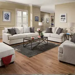 GENERICO - Juego de Sala Sierra 3-2-1 con Banqueta en Tela Chenille Antifluido