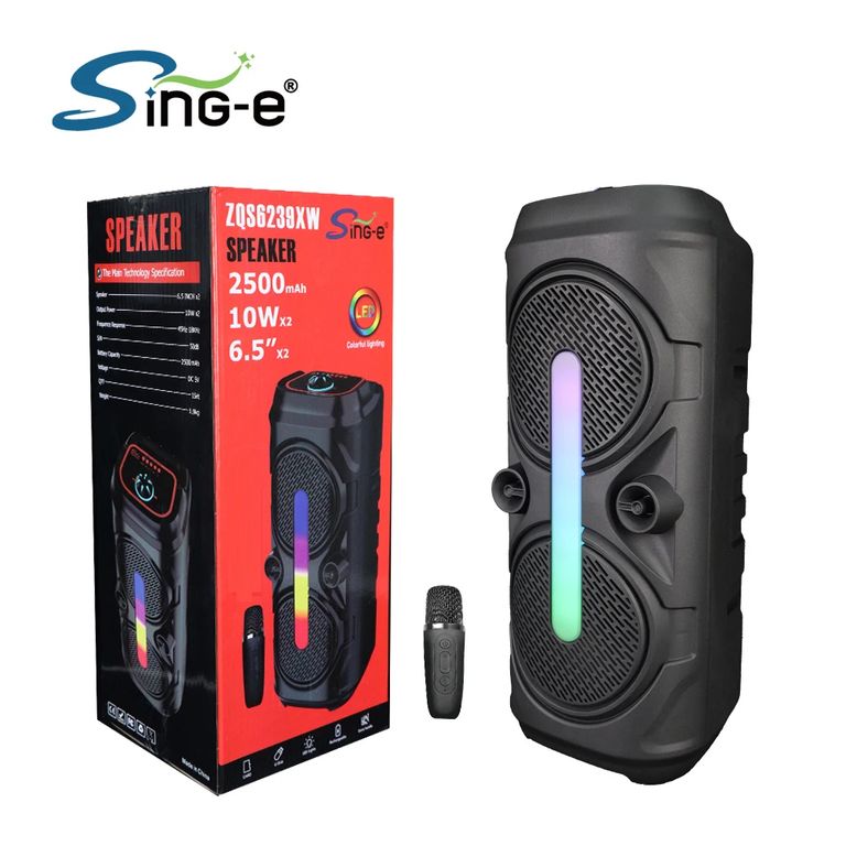 Parlante Karaoke Sing-e ZQS6293XW con Micrófono y Luces LED