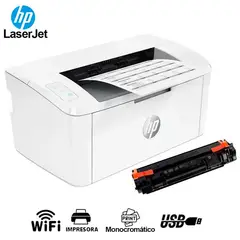 HP - Impresora Láser Monocromática LaserJet M111w Wi-Fi USB - Color Blanco