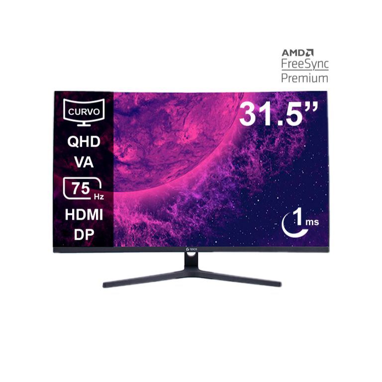 Monitor curvo TE-3253S 315 QHD VA 75Hz 1ms HDMI DP AUDIO OUT Negro