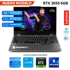 LENOVO - Notebook LOQ 15.6" FHD IPS Core i5-12450HX hasta 4.4GHz 24GB RAM 1TB SSD M.2 RTX 3050
