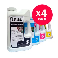 GENERICO - Pack 4 Tintas Top Jet Epson Compatibles 1 Litro (T504/T544/T664) – Negro, Cian, Magenta y Amarillo
