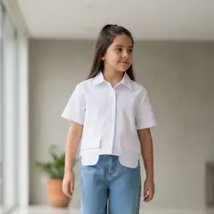 GENERICO - Blusa Algodón Blanca Niña Angela Kids