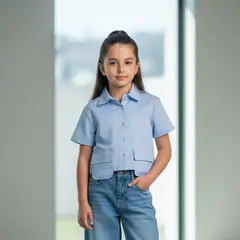 GENERICO - Blusa Algodón Celeste Niña Angela Kids