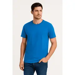 MANYA - Polo Básico de Algodón - Sky