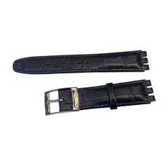 GENERICO - Correa de cuero repuesto para Reloj Swatch 17mm