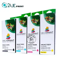 2AJE PRINT - Kit Tinta Compatible Para Canon 190 – 4 Colores (Negro 135 ml + Cian/Magenta/Amarillo 70 ml)