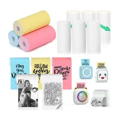 GENERICO - Papel Adhesivo 3 Rollos Colores Para Mini Impresora Térmica Kawaii