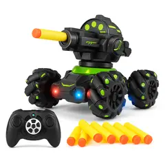 GENERICO - Robot Tanque RC Lanzador de Dardos Control Remoto y Luces LED