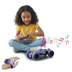 GENERICO - CARRO STUNT CONTROL REMOTO PARA NIÑOS BOTA HUMO MUSICAL 360°
