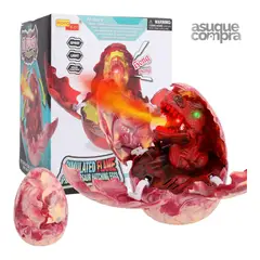 GENERICO - Dino Huevo Morado Electrónico con Sonido Bota Humo con Luces JS