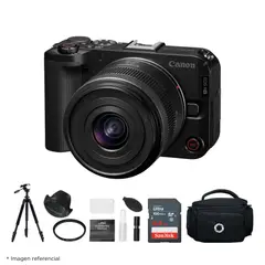 CANON - Cámara Mirrorless EOS R50V + Lente RF-S 14-30mm f45-63 IS STM + Kit Ultimate