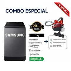 SAMSUNG - Lavadora 13Kg WA13CG5441BD Carga Superior EcoBubble + Aspiradora VCC4190V3KXZS 2000W