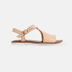 GINO BIGIONI - Sandalia Mujer de cuero FLAT Beige