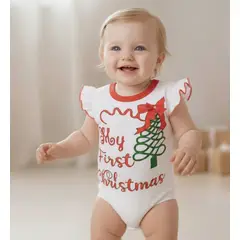 GENERICO - Body algodón Pima Navideño Mi primera navidad Blanco