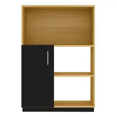 NACION MUEBLES - CÓMODA ADMT COLOR MADERA Y NEGRO