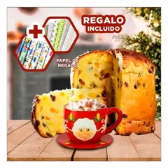 GENERICO - Taza con Plato Navideña de Mama Noela para Regalo de Navidad Y+Papel Regalo