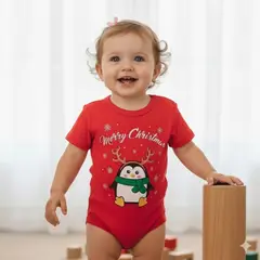 GENERICO - Body Navideño Merry Christmas Pinguino Rojo Navidad