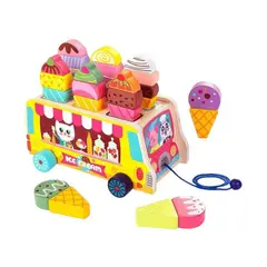 GENERICO - Juguete Montessori Camión De Helados De Madera
