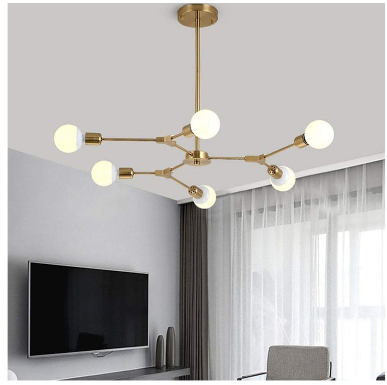 Lámpara de techo moderna de decoración de 6 luces sin focos