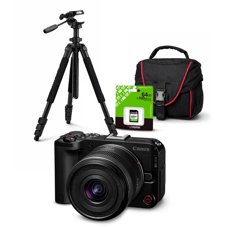 Cámara Mirrorless EOS R50V + Lente RF-S 14-30mm f45-63 IS STM + Kit Deluxe