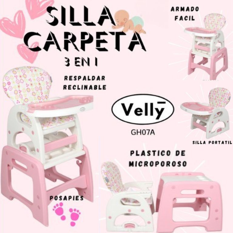 Silla Carpeta para comer Velly Rosado